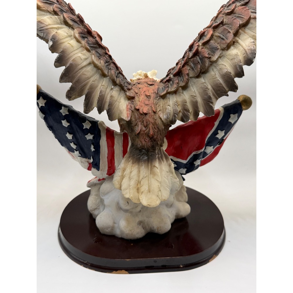 VTG DMB Collection Bald Eagle Figurine Confederate Rebel Flag Resin Statue 17x14 - Picture 7 of 14